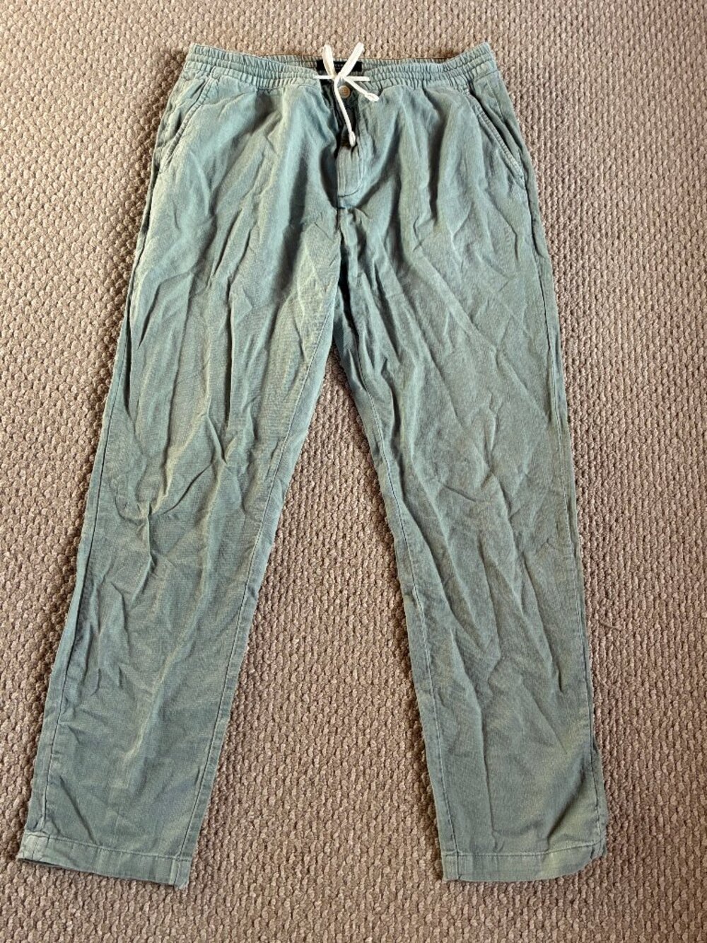 Scotch & Soda Men's Light Blue Warrren 34/32 Straight-Fit Cotton Linen Jogger